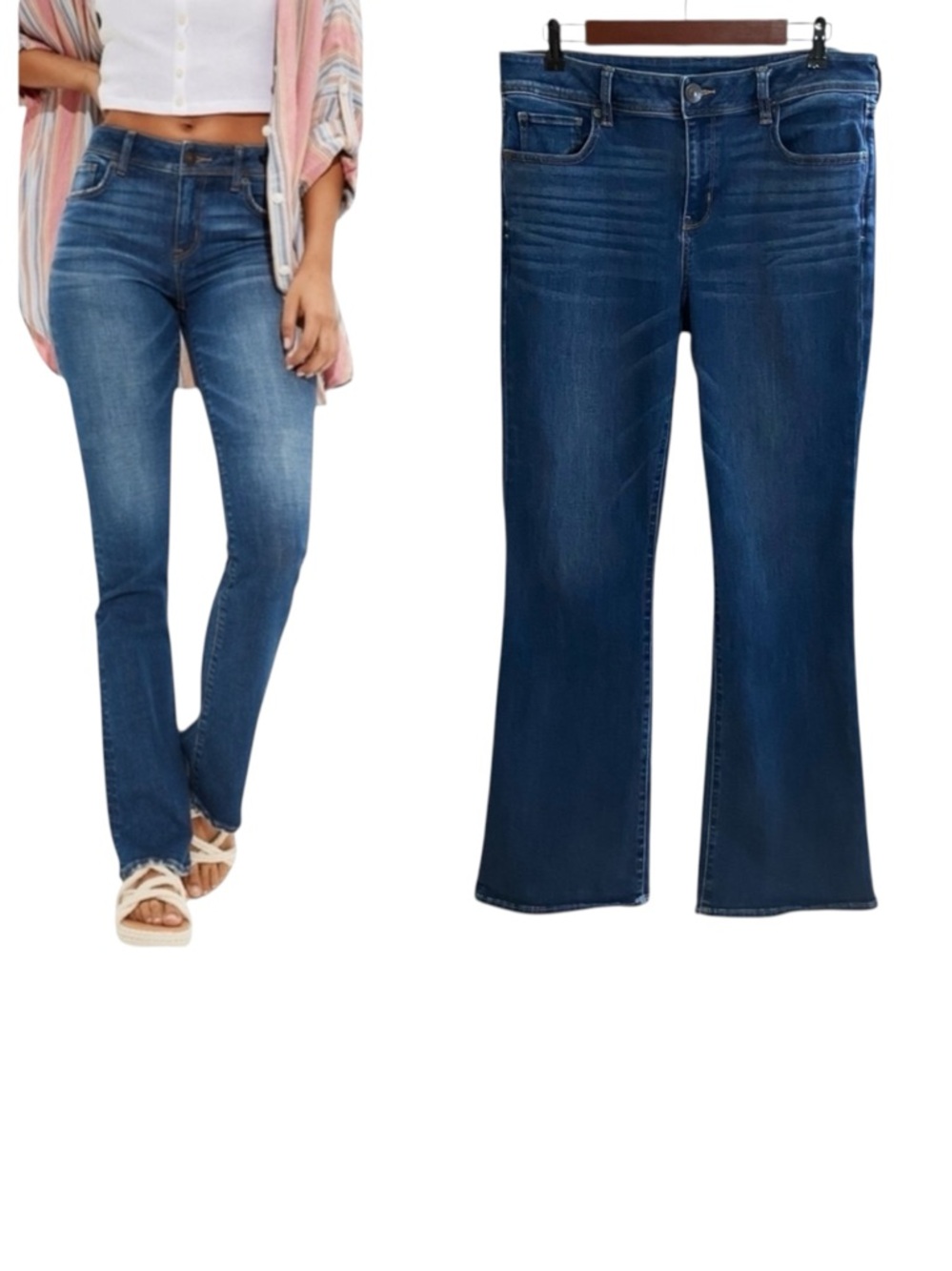 American Eagle Kick Boot Super Stretch Jeans Blue